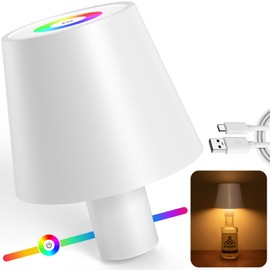 Jeebel LED Bottle Light 5200 mAh Wireless RGB Bottle Lamp - Lampshade for Bottles with Touch Control, Continuously Dimmable, IP54, 5 Modes - Portable Light Bottles for Restaurant, Bar, Camping