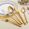 Kelenfer Silverware Set Flatware Set Shiny Gold Cutlery Set with