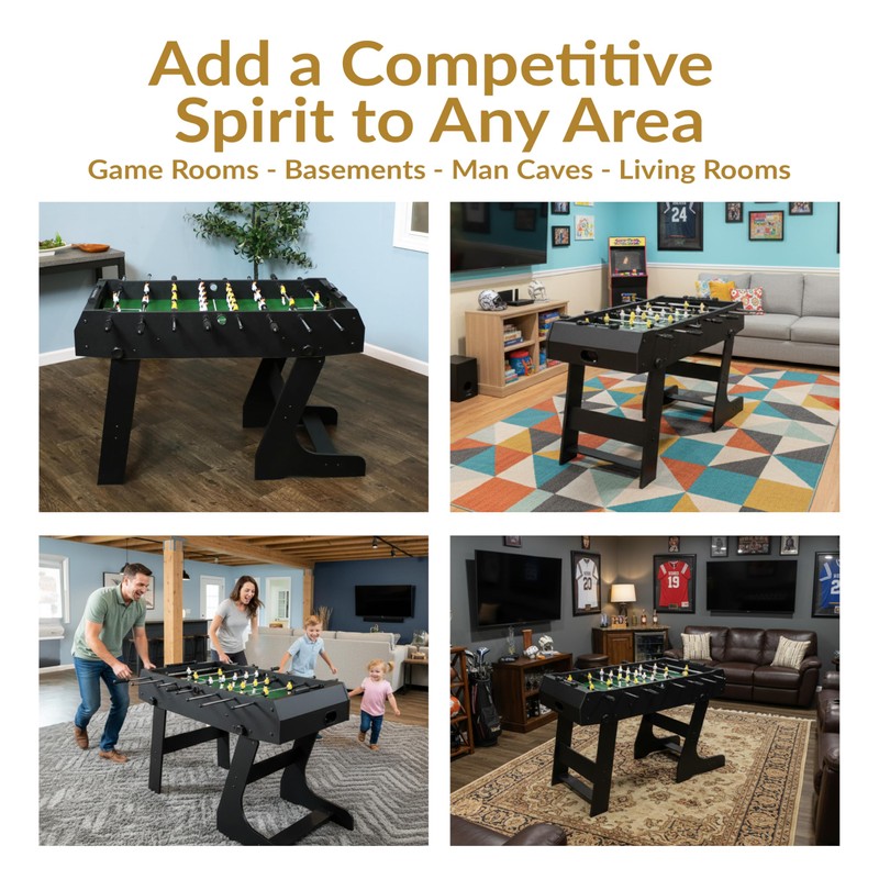 Sunnydaze 48-Inch Foldable Foosball Table - Indoor Game Table for