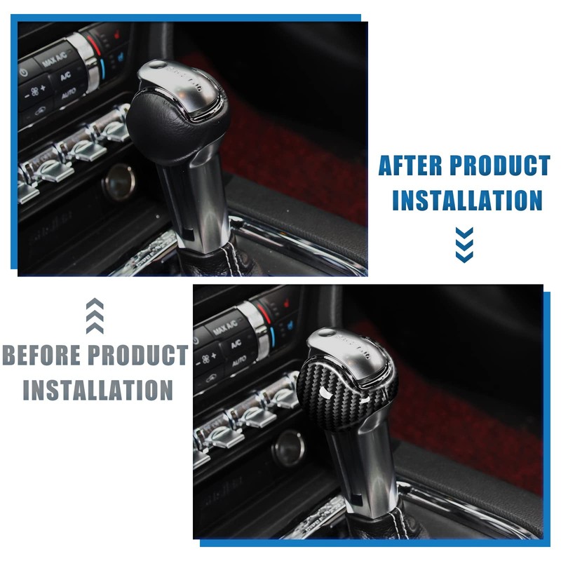 KUNGKIC Carbon Fiber Car Gear Shift Knob Cover Interior Accessories