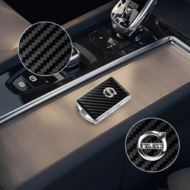 GTWBWRGY Car Key Fob Cover Shell for Volvo S60 S90 XC40 XC60 XC90 V60 V90 Gifts for Man Women (Carbon Black11)
