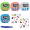 TNSLAND Set of 4 Digital Kitchen Timer, Stopwatch Children, Timer