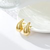 BestoU Aretes para Mujer 2 Pares de Aretes Dorados Acero