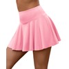 AegisChic Pink Pleated Tennis Skirt with Shorts Underneath for Women