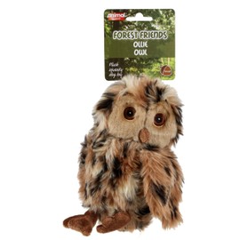 Animal Instincts Forest Friends Squeaky Plush Dog Toy Soft Comfort Puppy Toy Ollie Owl - Small