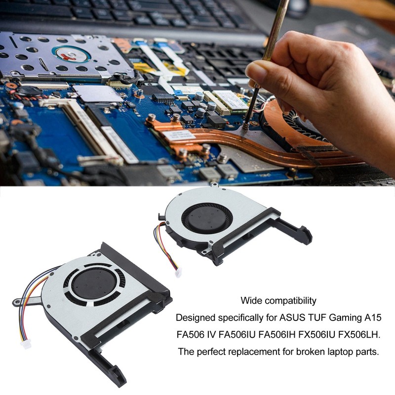 2pcs Laptop CPU GPU Cooling Fan 4 Pin Silent Efficient
