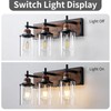 Lanhall 3-Light Farmhouse Bathroom Light Fixtures Vintage Vanity Lights Over