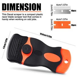 RZMZBY RZMZBY Ceramic Hob Scraper with 20 Blades, Premium Ceramic Hob Scraper, Bring a Cleaning Cloth. Hob Scraper for Hob, Oven, Glass Ceramic