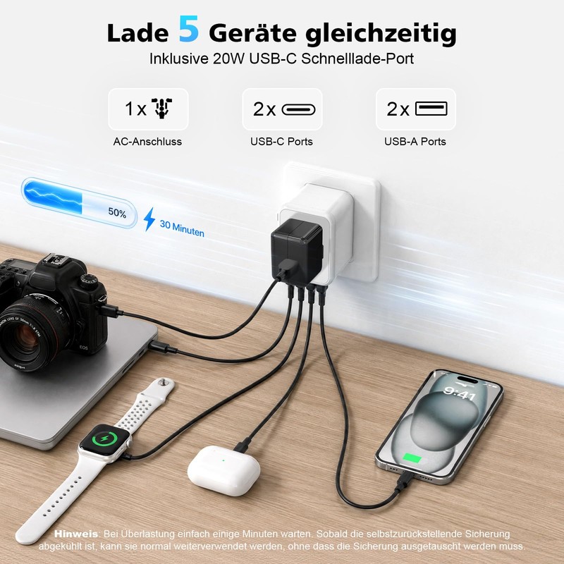 Refined Living Travel Adapter Worldwide, Universal Travel Plug with 2