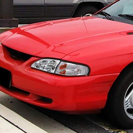 Spec-D Tuning Chrome Housing Clear Lens Corner Lights Compatible with Ford Mustang 1994-1998 L+R Pair Assembly