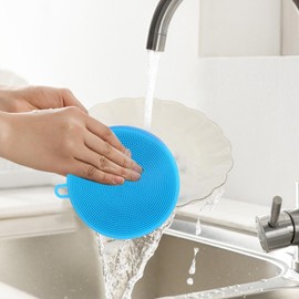 Silicone Dish Sponge - 10Pcs Silicone Dish Scrubber | Silicone Kitchen Sponge | Dish Wash Brush | Silicone Cleaning Brush for Kitchen Dishes Fruits Vegetables