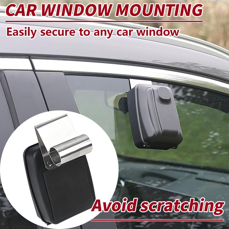 Lifronkit Car Window Punch Button Lock Box, Black Portable Car