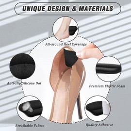 Pack of 30 Heel Protectors for Shoes, Heel Pads for Shoes, Suitable for Heel Pads for Too Large Shoes, Prevents Blisters and Friction (Black)