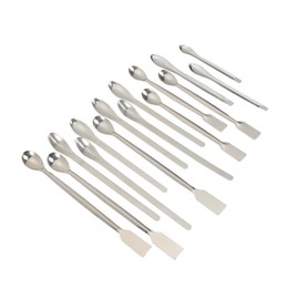 STOBAZA 15Pcs Premium Stainless Steel Micro Laboratory Sampling Reagent Measuring Spoons Long Handle for Deep Bottles Corrosion Resistant for Home Kitchen Use
