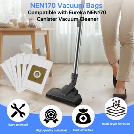 Kaulolado NEN170 Vacuum Bags Compatible with Eureka NEN170 Canister Vacuum Cleaner,Specialized Micro Filtration Dust Bags Replacement,12 Pack