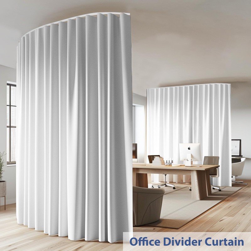 CBSRORO Room Divider Curtains Set White Curtain Ceiling Track with