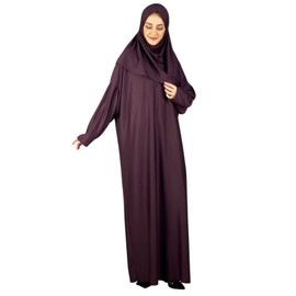 Prien Women's Prayer Clothing with Hijab Prayer Beads, Prayer Mat, Muslim Women's Clothing, Islam Abaya Set, Islamic Long-Sleeve Dress, Headscarf, Prayer Dress for Ramadan, burgundy