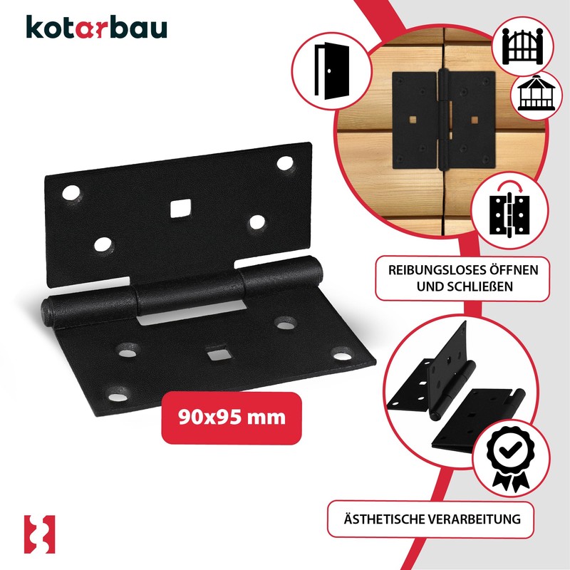 KOTARBAU Folding Hinges 90 x 95 mm Powder Coated Steel