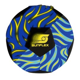 Sunflex® Neoprene Football Size 5 Glow Flames Bluefire Beach Football for Playing Barefoot | Glows at Night | Beach Soccerball | Soft & Robust for Beach, Meadow & Water | Dribbling & Rolling &