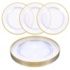 IANFAN 25 Pack 12 Inch Gold Charger Plates, Clear Charger