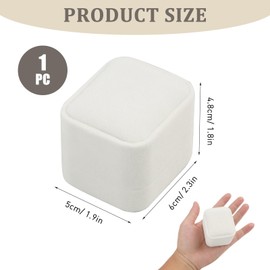 Vxiwscy Velvet Jewellery Ring Box Storage Box Gift Box for Wedding, Engagement, Valentine's Day – Elegant White, Ideal for Jewellery Presentation and Gift Packaging, It Takes Up Little Space.