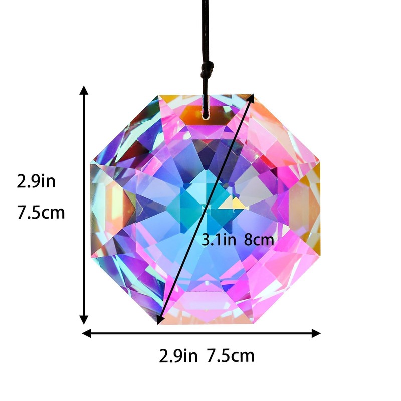 3inch Rainbow Sun Catcher Crystals for Windows AB Colored Large