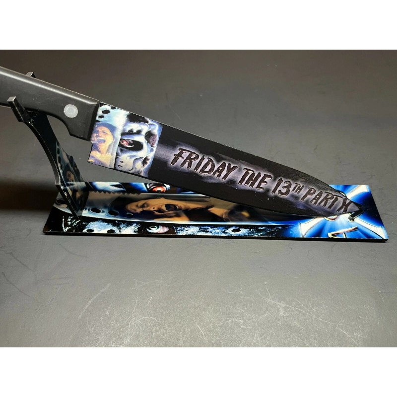 Jason X Friday the 13th Knife With Sublimated Stand