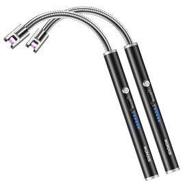 RONXS Electric Lighter - Rechargeable Type C with LED Display, Flexible Neck Plasma Arc Lighter for Fireworks, Gas Stove, BBQ