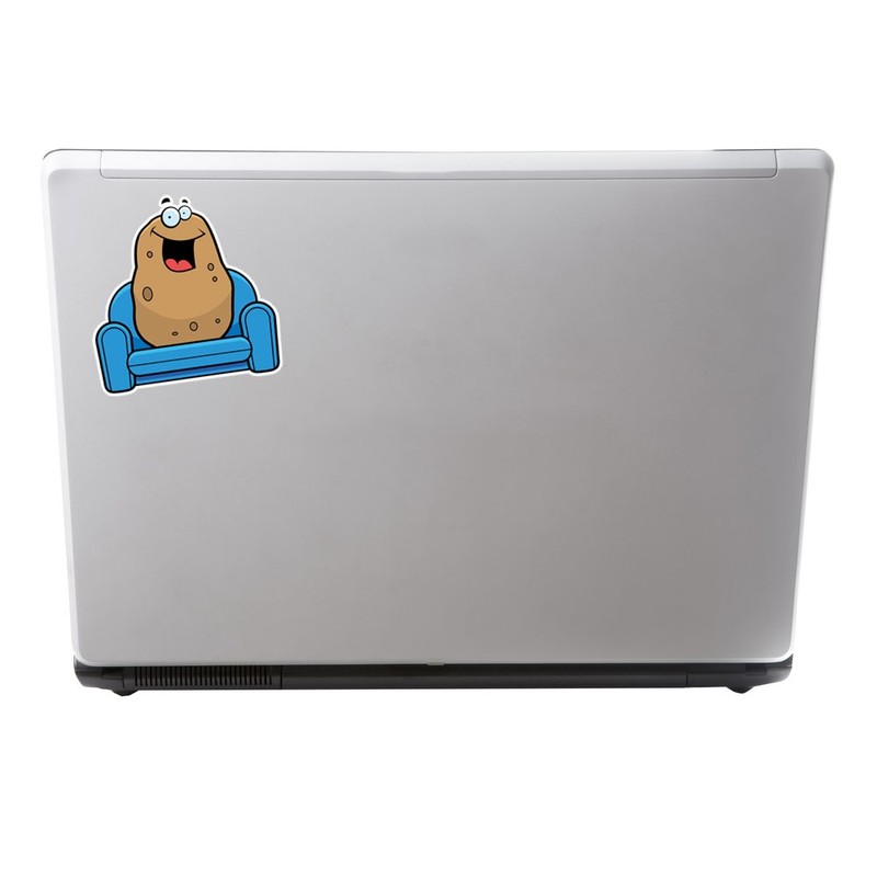 2 x 10cm/100mm Couch Potato Vinyl Stickers Travel Luggage #10688