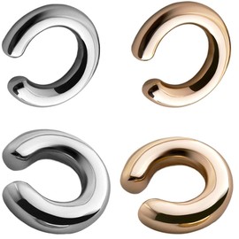 ZUWIJEQ 4 Piece Ear Cuff Set for Women, Hoop Earrings, Ear Cuff Earrings, Fake Earrings, Fake Earrings, Ear Cuffs, Clip Earrings, Non-Piercing Fake Helix Cartilage Wrap Cuff Earrings Women