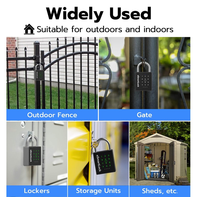eLinkSmart Heavy Duty Smart Padlock with Key, Pad Lock with