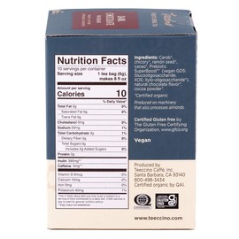 Teeccino Dark Chocolate - Prebiotic SuperBoost™ Herbal Tea - Support Your Probiotics with Prebiotics For Good Gut Health and Regularity, Digestive Chocolate Tea, 10 Tea Bags