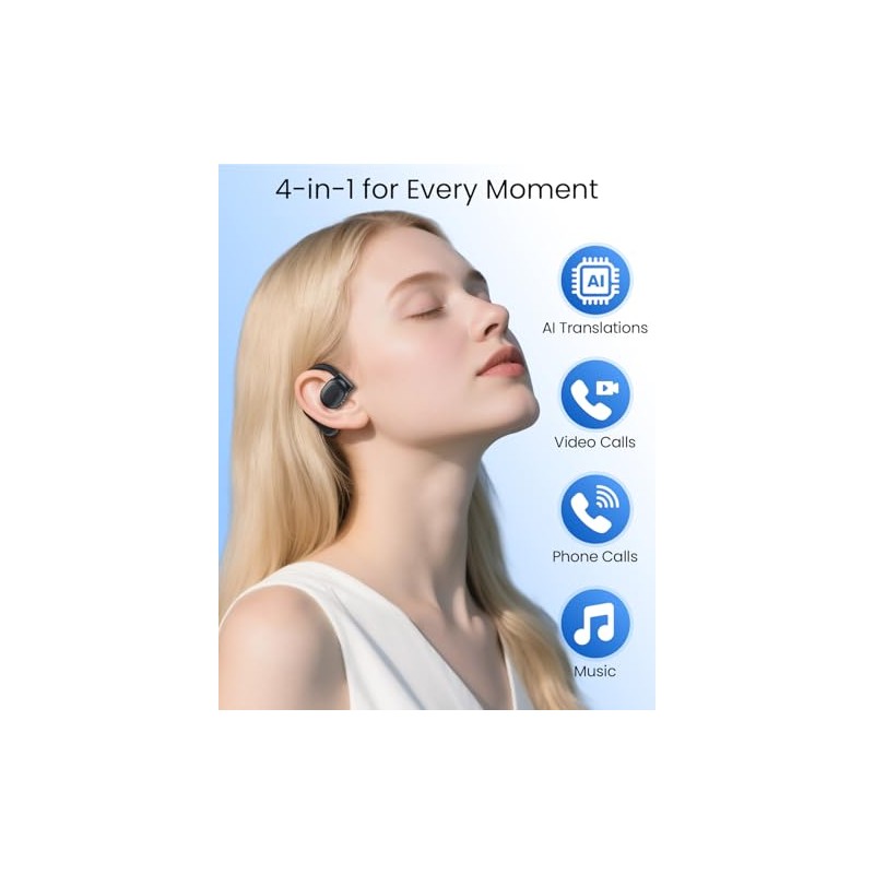 TAGRY AI Translation Earbuds - Real-Time 164 Languages with 80H