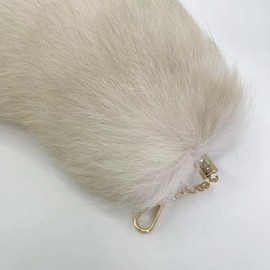 FEXATA Therian tail Fluffy Fox Tail Fur Fox Tail Keychain furry tail Costume Cosplay Accessorie Furry Wolf Tail Handbag (Agate fox tail)