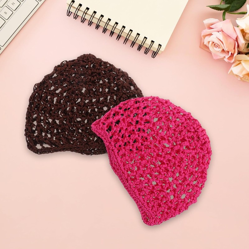 Anneome Gorro de Crochet Redecilla Pelo 4piezas de Poliéster Reutilizable
