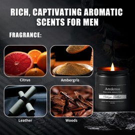 Vintage Leather Candle, Manlly Candles for Home Scented, Masculine Candle for Men, Aromatherapy Gifts for Him - 7oz Soy Candles, 50 Hours Burn Time, Perfect for Relaxing