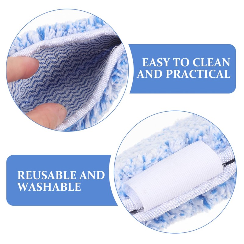 HEALEEP 2pcs Fabric Washer Replacement Glass Cleaning Pads Window Cleaning