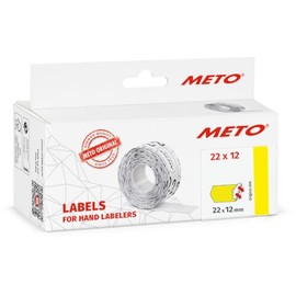 Meto Price Gun Labels (22 x 12 mm, 1 Line, 6,000 Pieces, Fluorescent Yellow, Permanent, Price Labels for Meto, Contact, Sato, Avery, Tovel, Samark, etc.)