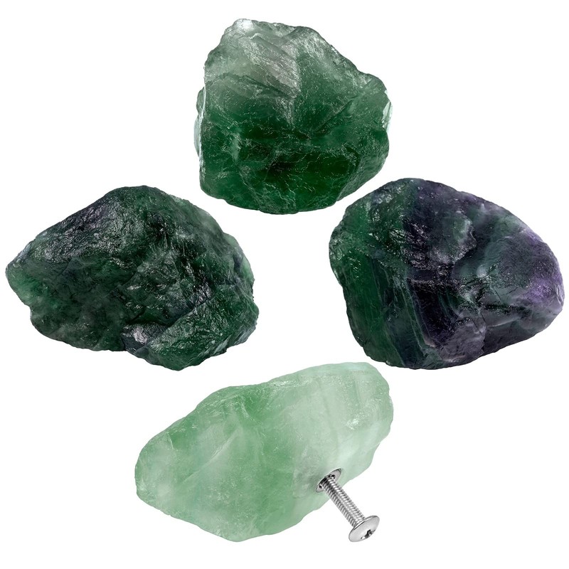 KYEYGWO Pack of 2 Irregular Stone Furniture Knobs with Screw,