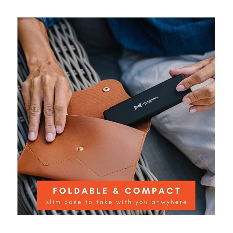 MicroVision Optical Flat Folding Reading Glasses With Compact Case For