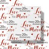 RUSPEPA Wrapping Paper Roll for 20th Anniversary - 17 Inches