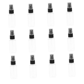 PACKOVE 12 Pcs Portable Travel Spray Bottles Fine Mist Perfume Sprayer Leak Refillable Clear Plastic Containers with Random Color Nozzles for Toiletries Makeup Random Color