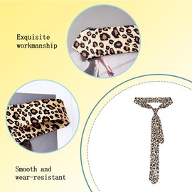 Leopard Print Ties for Men Fashion Mens Silk Ties Brown Leopard Necktie Thin Ties for Men Women Teens Animal Neck Tie for Cosplay Wedding Tie Party Decorations Cool Suit Clothing Accessories