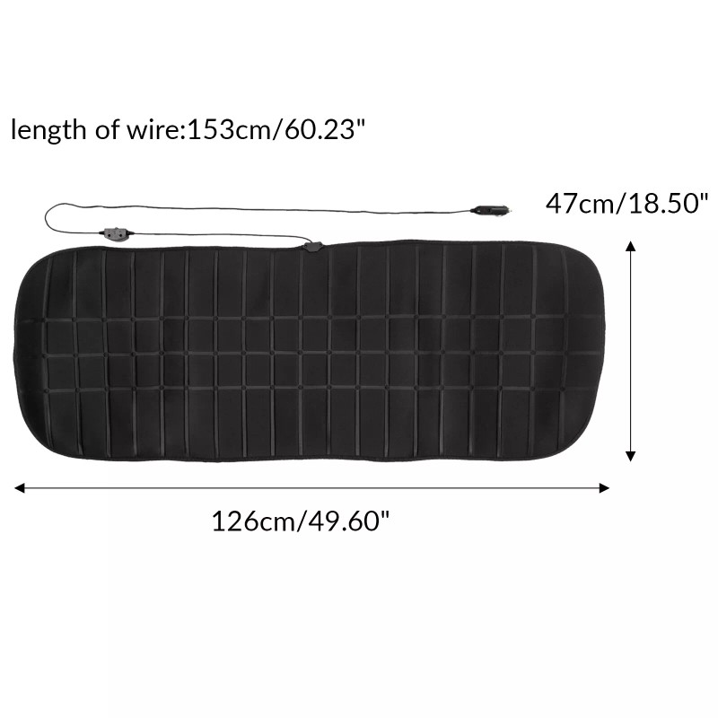 Xukey Universal Heated Car Rear Seat Cover Cushion 12-24V Heater