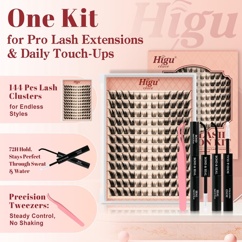 Fox Eye Lash Clusters Kit, Wispy Lash Clusters