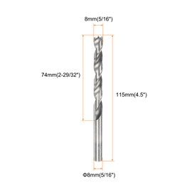 sourcing map 3pcs Brad Point Drill Bit 8mm(5/16") Dia Straight Round Shank Drill Metric Brad Point Spiral Twist Drill Bits for Carpenter Woodworking Plastic Rubber