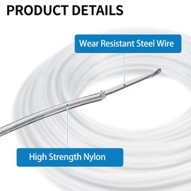 SWAWIS Trimmer Line 3.0 mm x 41 m Steel Wire Brush Cutter Thread Grass Trimmer Thread Steel Thread for Grass Trimmer Brush Cutter Line for Brush Cutter for Weed Grass Yard Garden