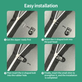 Kit de 22 piezas de repuesto universal con cremallera, reemplazo de cremallera extraíble, reparación de mango de cremallera, adecuado para equipajes, chaquetas, cartera y pantalones.