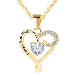 CONILOK Women's Necklace with Text Cut Heart Chain 925 Silver with Pendant Zircon Heart Necklaces for Women Girls Fashion Jewellery Love Gift for Her Wife Girlfriend, Silver 925 Zircon