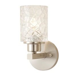 ALICE HOUSE Brushed Nickel Wall Sconce, Farmhouse Bathroom Wall Lamp, Modern Wall Lighting for Living Room Bedroom Hallway AL9082-W1